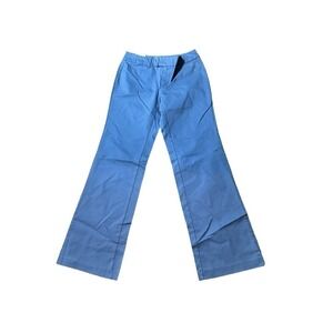 Covington Chino Pant Women Size 4P Blue Straight Leg Slash Pocket Cotton Stretch